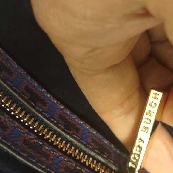 Tory Burch Large RARE Geo Print With Stripe Tote EUC - Picture 5 of 16